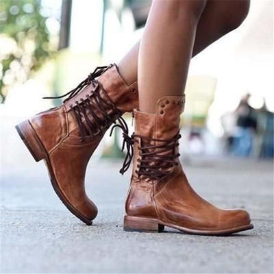 Sara™ | Leather Boots With Laces