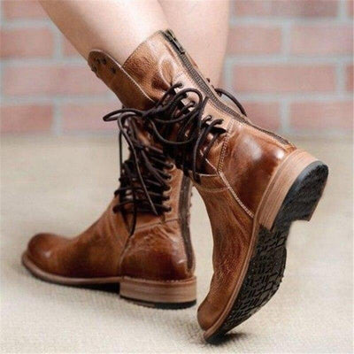 Sara™ | Leather Boots With Laces
