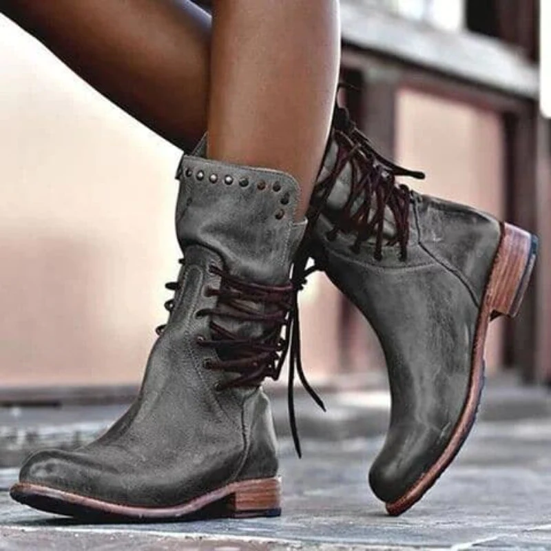 Sara™ | Leather Boots With Laces