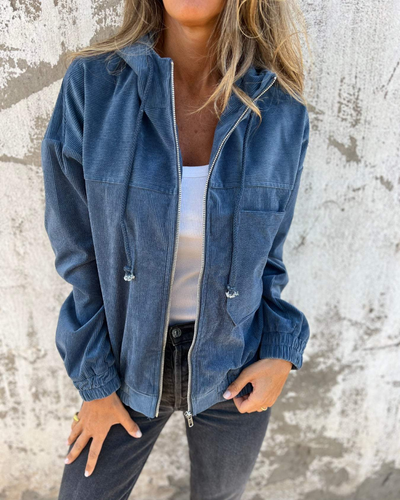 Ovelle™ | Corduroy hooded jacket with zip