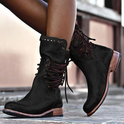 Sara™ | Leather Boots With Laces