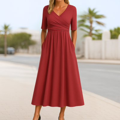Monique | Short-sleeved crossover dress