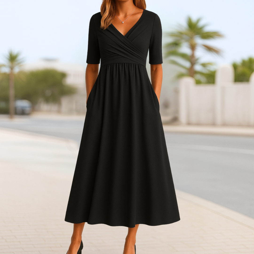 Monique | Short-sleeved crossover dress