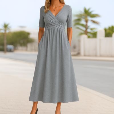 Monique | Short-sleeved crossover dress