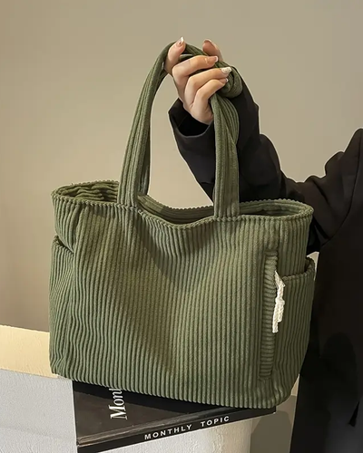 Tilda - Ribbed tote bag with cord detail