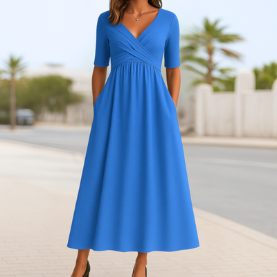 Monique | Short-sleeved crossover dress