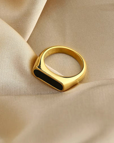 Luca Bold Obsidian Ring