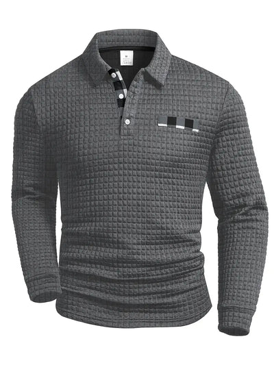 Gerippter Polo Pullover