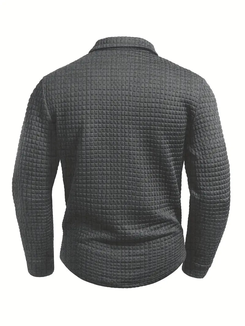 Gerippter Polo Pullover