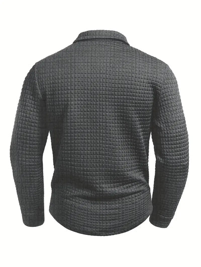 Gerippter Polo Pullover