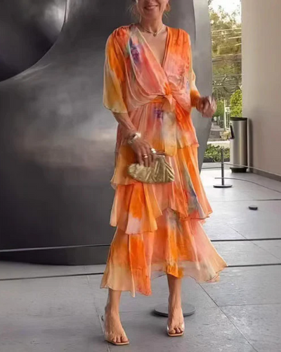 MASARA - FLORAL OVERLAY DRESS