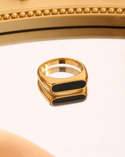 Luca Bold Obsidian Ring