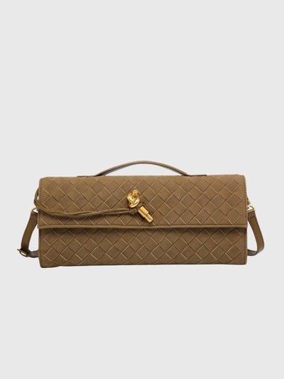 Cherry | Luxe Woven Suede Clutch