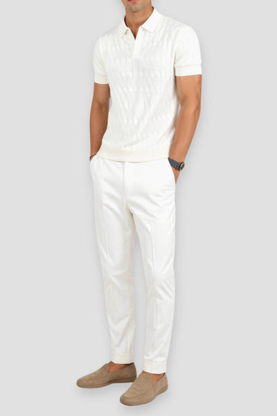 Luca Premium Cable Knit Polo
