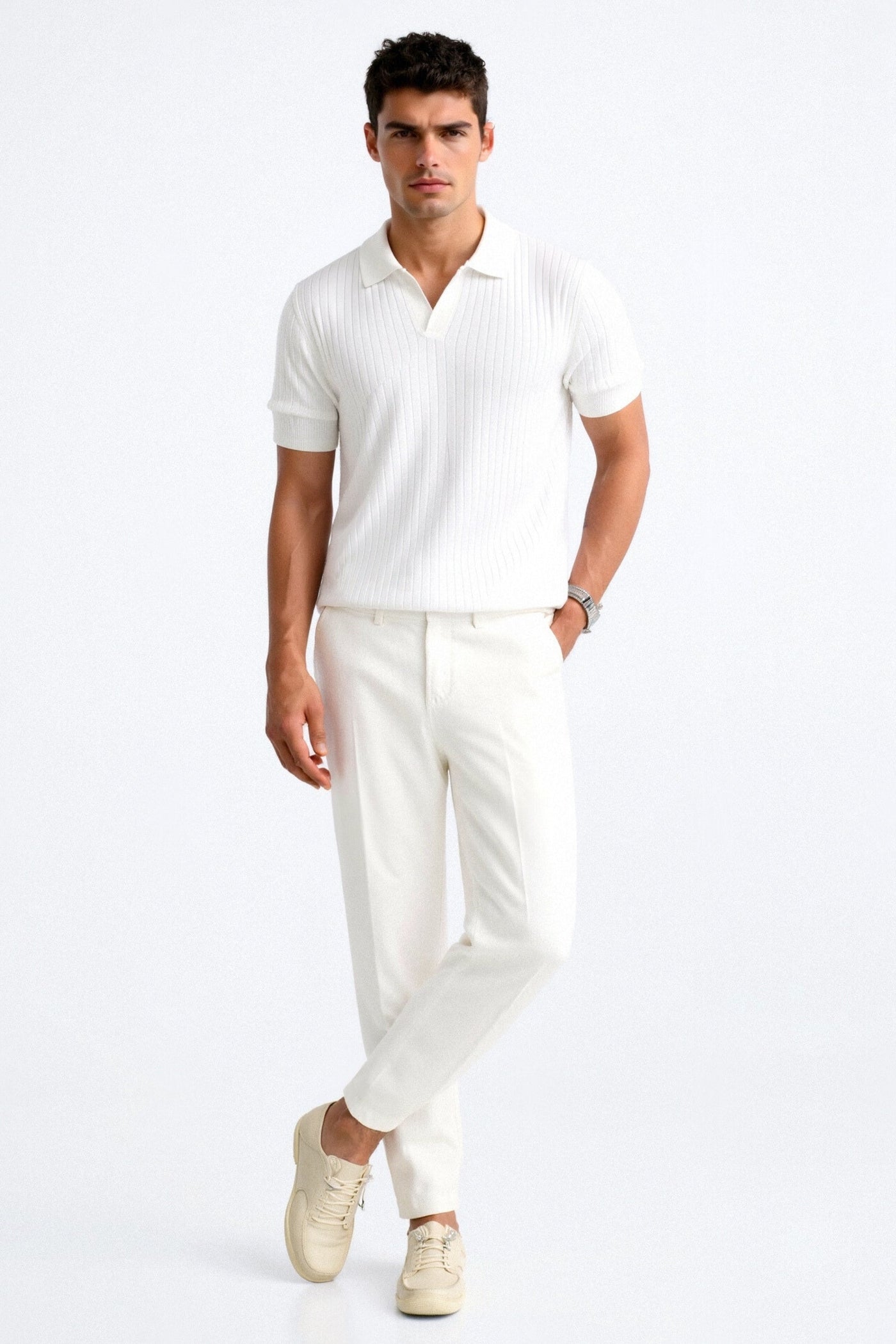 The Avery Ribbed Polo Top