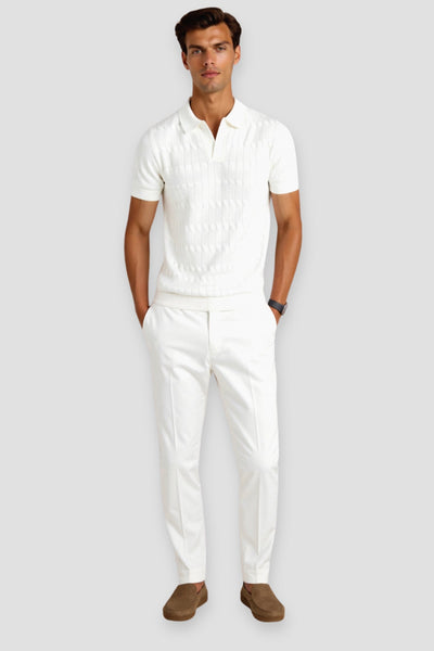 Luca Premium Cable Knit Polo