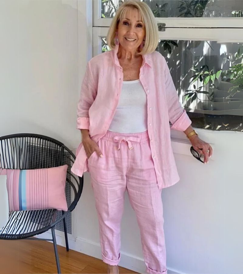 Martina - Linen and Cotton Shirt and Trouser Set