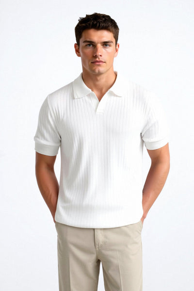 The Avery Ribbed Polo Top