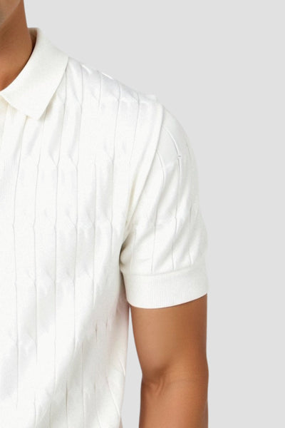 Luca Premium Cable Knit Polo