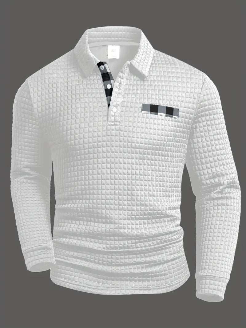 Gerippter Polo Pullover