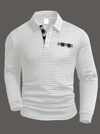Gerippter Polo Pullover