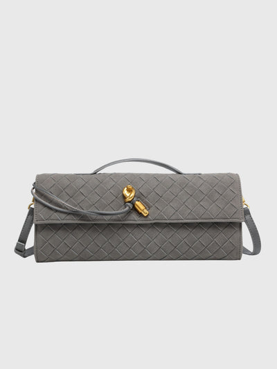 Cherry | Luxe Woven Suede Clutch