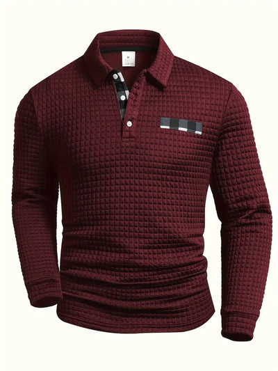 Gerippter Polo Pullover
