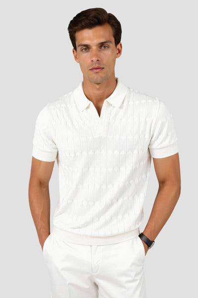 Luca Premium Cable Knit Polo