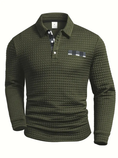 Gerippter Polo Pullover