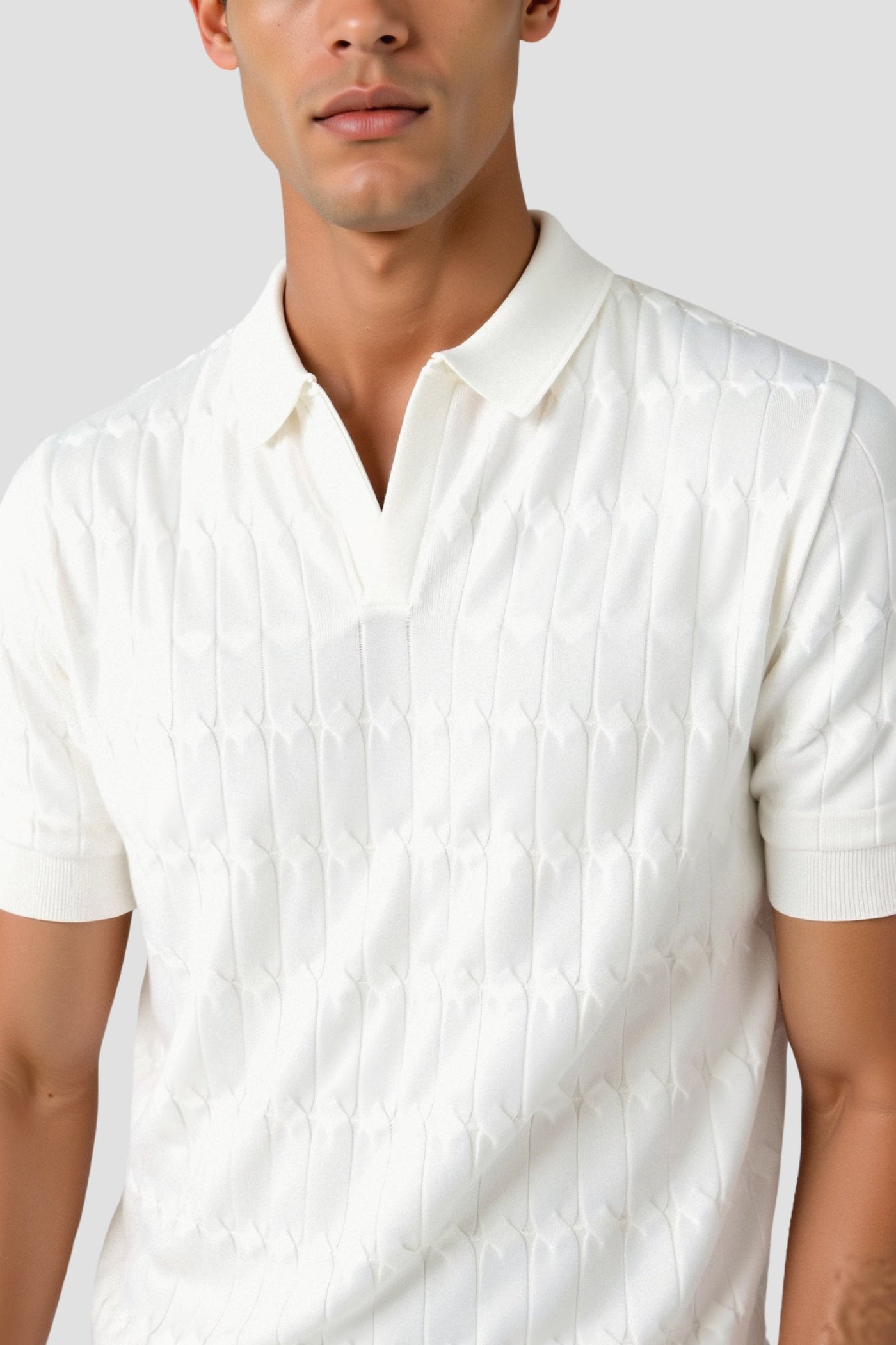 Luca Premium Cable Knit Polo