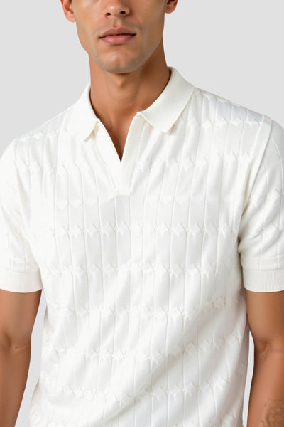 Luca Premium Cable Knit Polo