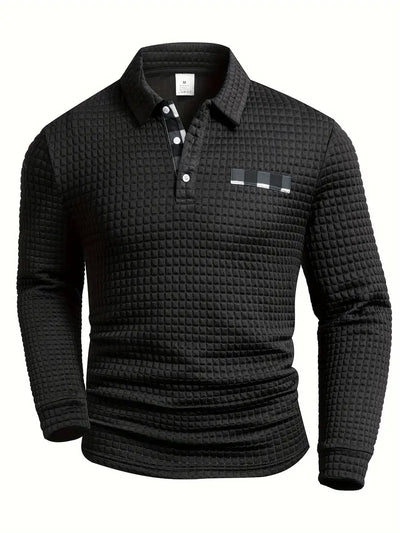Gerippter Polo Pullover