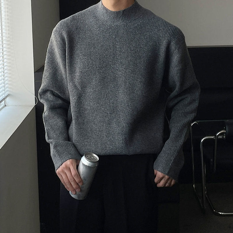 Travis - Classic High Neck Knit Pullover