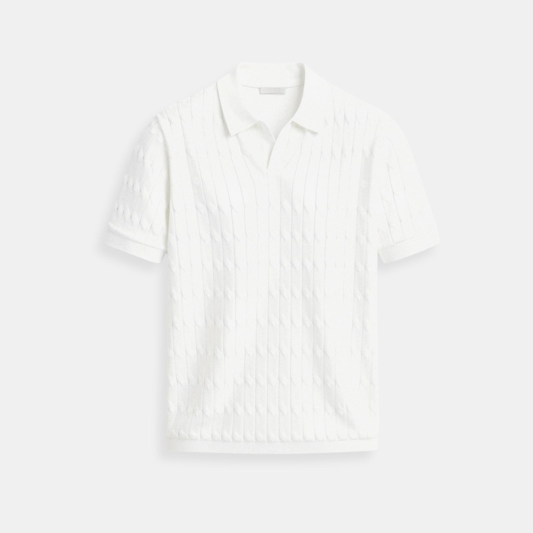 Luca Premium Cable Knit Polo