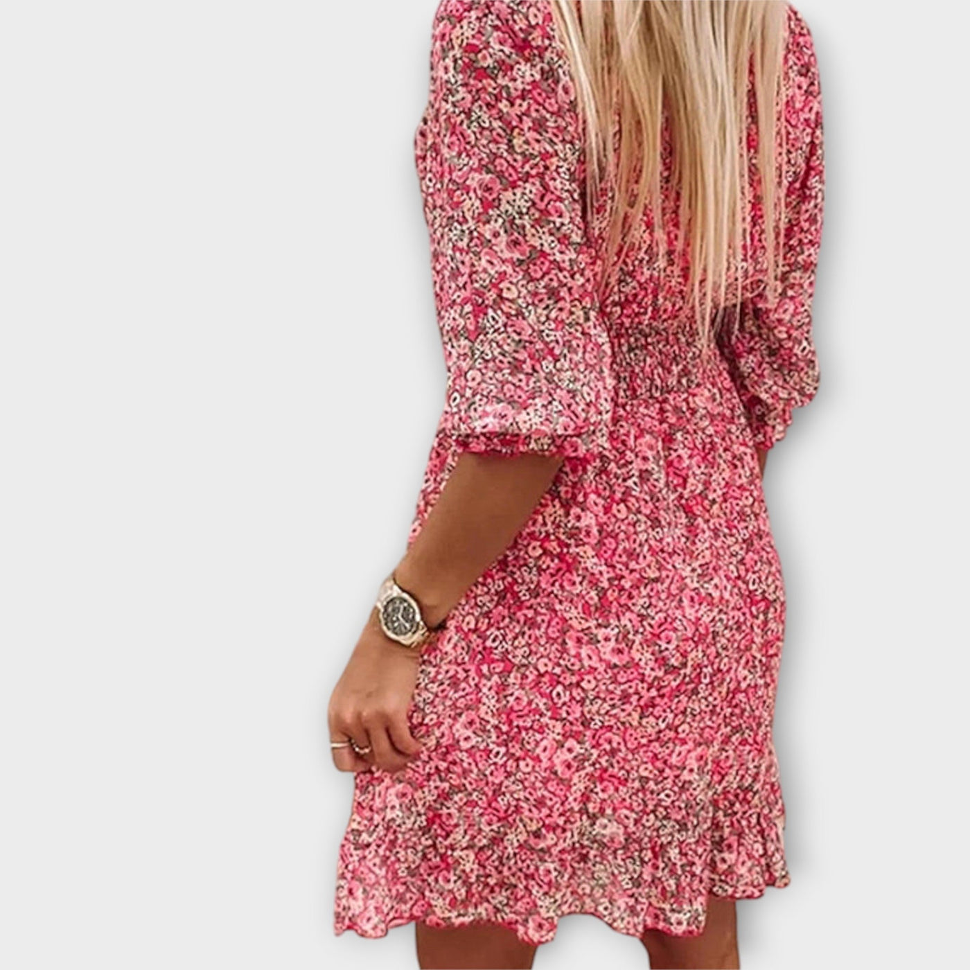 Floral Puff-Sleeve Dress for Women
