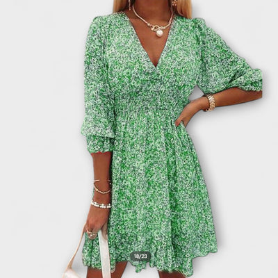 Floral Puff-Sleeve Dress for Women