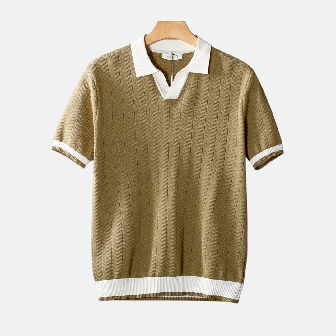 Luca Chevron Textured Polo