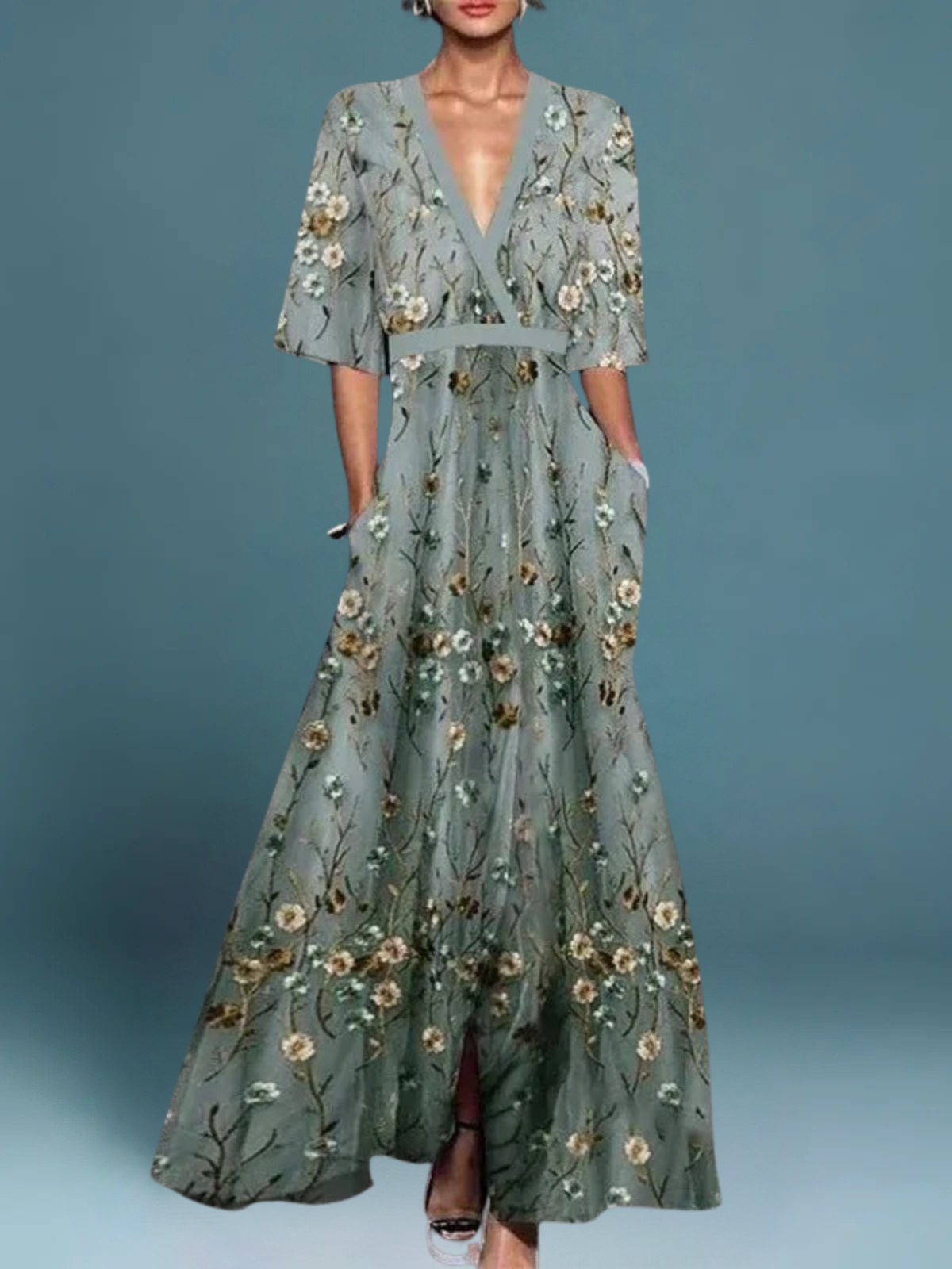 Noa™ V Neck Long Dress