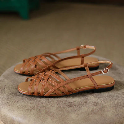 Alina-Woven Flat Sandals