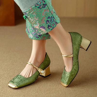 Celeste – Vintage-Inspired Brocade Heels
