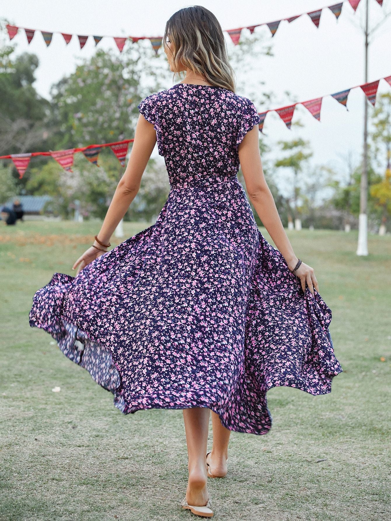 Adele - Sleeveless Floral Dress