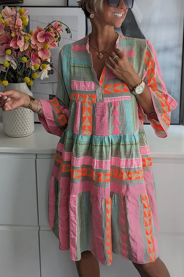 Juliane - Boho tiered swing dress