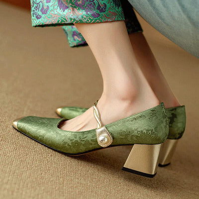 Celeste – Vintage-Inspired Brocade Heels