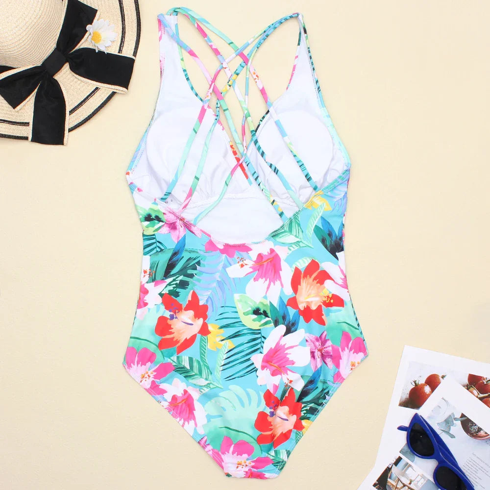 V-Neck Swimsuit Summer Beach