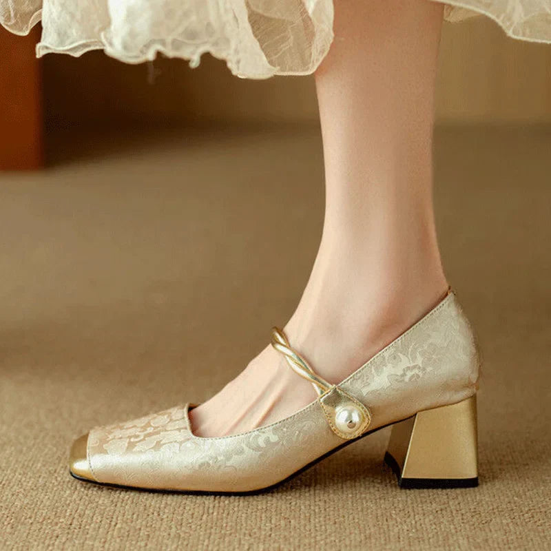 Celeste – Vintage-Inspired Brocade Heels