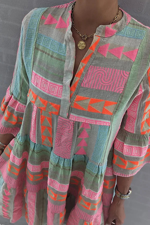 Juliane - Boho tiered swing dress