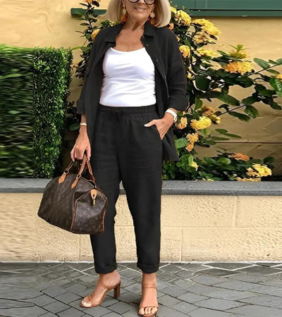Martina - Linen and Cotton Shirt and Trouser Set