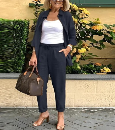 Martina - Linen and Cotton Shirt and Trouser Set
