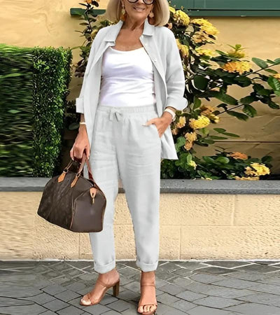 Martina - Linen and Cotton Shirt and Trouser Set
