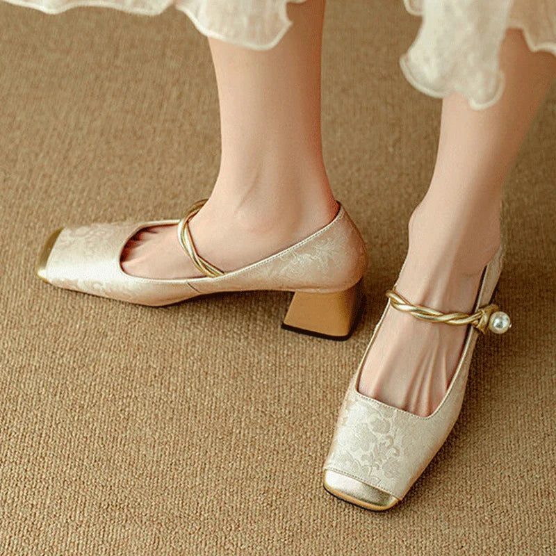 Celeste – Vintage-Inspired Brocade Heels